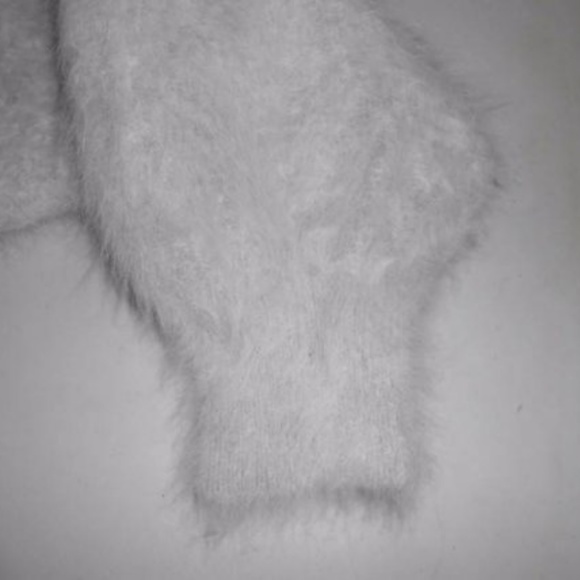 Light Grey Angora Blend Cardigan Sweater 1X 2X - Picture 7 of 8